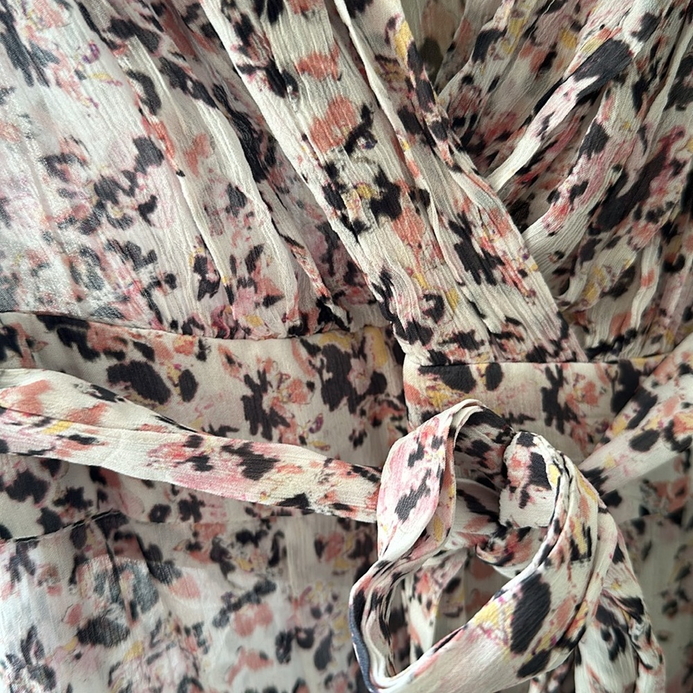 All Saints floral wrap dress with tie